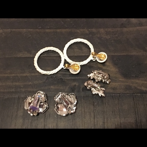 Vintage Monet and Cora Clip Earrings - Picture 8 of 8